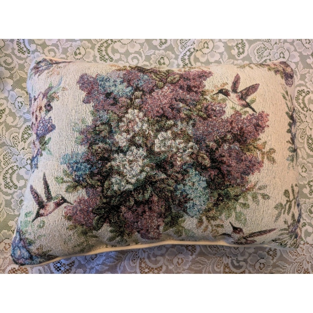 The Manual Woodworkers & Weavers Whisper Wings Tapestry Hummingbird Throw Pillow